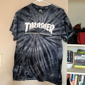 Thrasher crewneck shirtsleeve blue tie dye